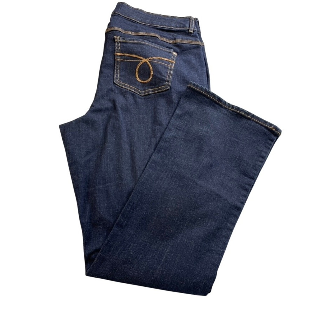 Est 1946 Denim Womens 16W Classic Bootcut Jeans Dark Wash Stretch Indigo 36x32